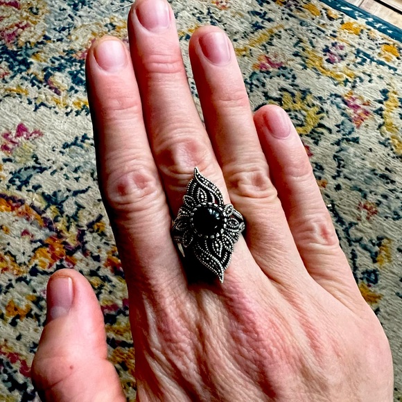 💎🔥Sivana 100% GENUINE BLACK RAW ONYX STERLING SILVER! Discontinued!! A GEM!!!! - Picture 9 of 16